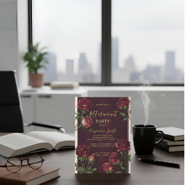 Luxe Gouden Tekst Donker Houten Roos Pensioen Uitn Kaart