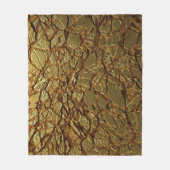 Luxe Gouden Textuur: 3D Elegantie Fleece Deken (Voorkant)