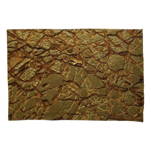 Luxe Gouden Textuur: 3D Elegantie Kussensloop (Voorkant)