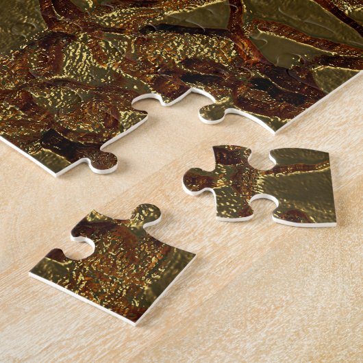 Luxe Gouden Textuur: 3D Elegantie Legpuzzel (Zijkant)