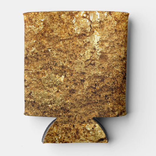 Luxe gouden textuur, 3D illustratie. Blikjeskoeler (Voorkant)