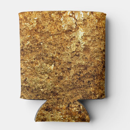 Luxe gouden textuur, 3D illustratie. Blikjeskoeler (Achterkant)