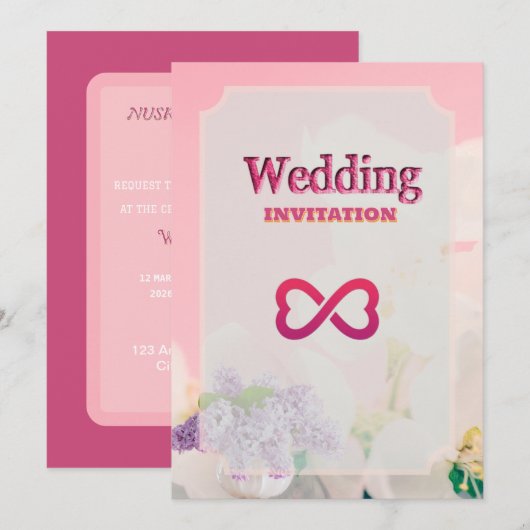 Luxe gouden textuur islamitische bruiloft uitnodig kaart (Voorkant / Achterkant)