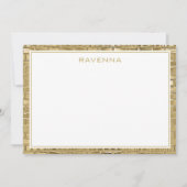 Luxe Gouden Textuur Rand Elegante Naam Script Notitiekaartje (Voorkant)