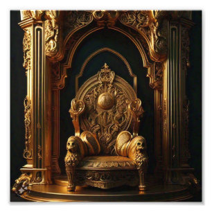 Luxe gouden troon ontwerp - Interieur inrichting Foto Afdruk