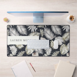 Luxe gouden troop groen monogram bureaumat