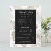 luxe gouden tropische prijskaart menu (Staand voorkant)