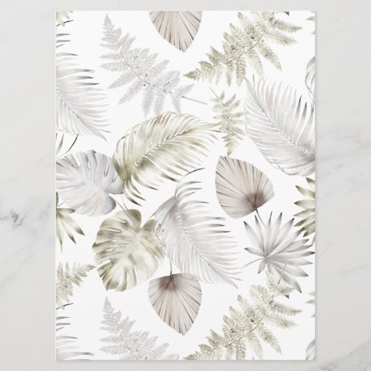 luxe gouden tropische prijskaart menu (Achterkant)