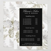 luxe gouden tropische prijskaart menu (Voorkant / Achterkant)