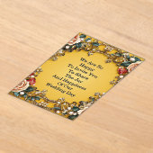 Luxe Gouden Trouw Bloemstuk Frame Met Rozen Acryl Uitnodigingen (Laagn)