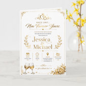 Luxe Gouden Trouw Uitnodiging Elegant Romantisch (Gele Bloem)