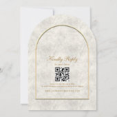 Luxe gouden trouwuitnodiging met QR-code Kaart (Achterkant)