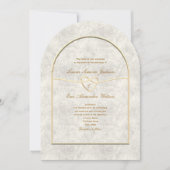 Luxe gouden trouwuitnodiging met QR-code Kaart (Voorkant)