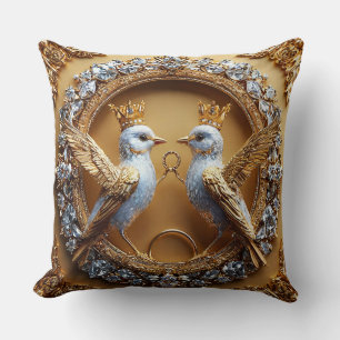 Luxe Gouden Trouwvogels Elegante Romantische Ringe Kussen