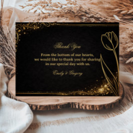 Luxe Gouden Tulp Schittering Bedankkaart