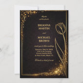 Luxe Gouden Tulp Schittering Kaart (Voorkant)