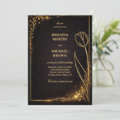 Luxe Gouden Tulp Schittering Kaart (Staand voorkant)