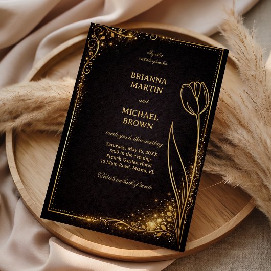 Luxe Gouden Tulp Schittering Kaart