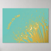 Luxe gouden turqouise abstracte beeldende kunst ec folie afdrukken (Voorkant)