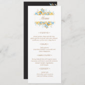 luxe gouden turquoise bloemenbruiloft Menu Inv Kaart (Voorkant / Achterkant)
