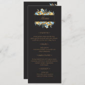 luxe gouden turquoise bloemenbruiloft Menu Kaart (Voorkant / Achterkant)