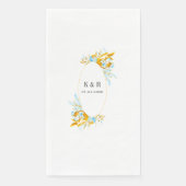 Luxe gouden turquoise monogram bruiloft papier servet (Voorkant)