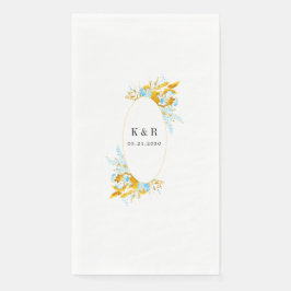 Luxe gouden turquoise monogram bruiloft papier servet