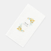 Luxe gouden turquoise monogram bruiloft papier servet (Hoek)