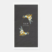 luxe gouden turquoise - monogram bruiloft servet (Voorkant)