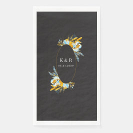 luxe gouden turquoise - monogram bruiloft servet