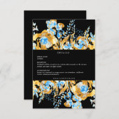 luxe gouden turquoise ontvangst details kaart (Voorkant / Achterkant)