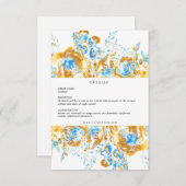 luxe gouden turquoise - ontvangstkaart informatiekaartje (Voorkant / Achterkant)