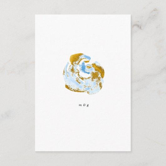 luxe gouden turquoise - ontvangstkaart informatiekaartje (Achterkant)