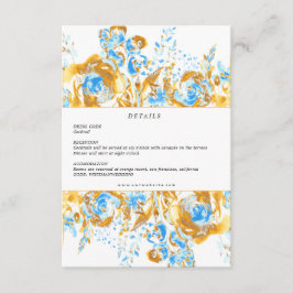 luxe gouden turquoise - ontvangstkaart informatiekaartje