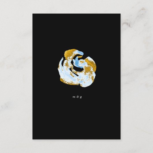 luxe gouden turquoise - ontvangstkaart informatiekaartje (Achterkant)