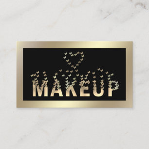 Luxe gouden typografie vlinders make-up logo visitekaartje