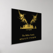 luxe gouden US skyline lengtegraad breedtegraad L Folie Afdrukken (Laagn)