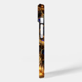 Luxe gouden veren en edelsteen sprankelpatroon Case-Mate iPhone case (Achterkant / Links)