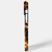 Luxe gouden veren en edelsteen sprankelpatroon Case-Mate iPhone case (Achterkant / Links)