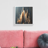 Luxe Gouden Verticale Pilaren - Moderne Geometrie Canvas Afdruk (Insitu (Woonkamer))