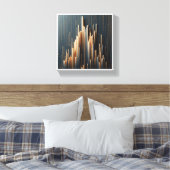 Luxe Gouden Verticale Pilaren - Moderne Geometrie Canvas Afdruk (Insitu (Slaapkamer))