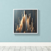 Luxe Gouden Verticale Pilaren - Moderne Geometrie Canvas Afdruk (Insitu (Houten vloer))