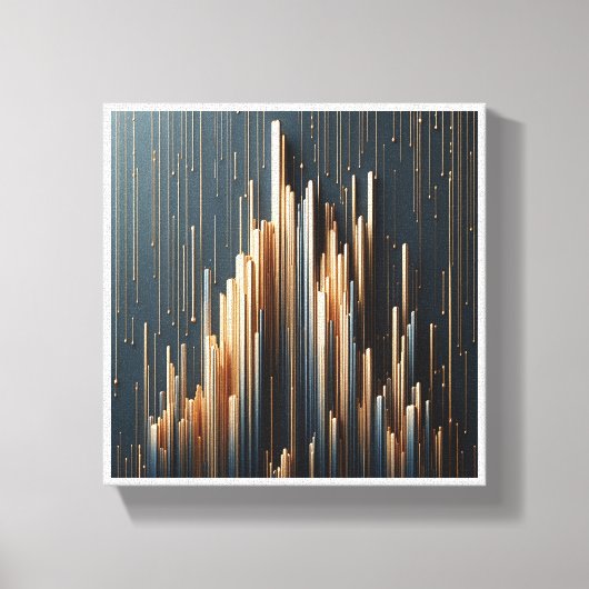 Luxe Gouden Verticale Pilaren - Moderne Geometrie Canvas Afdruk (Voorkant)