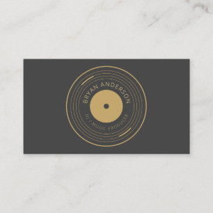 Luxe Gouden Vinylplaat DJ Producent Visitekaartje
