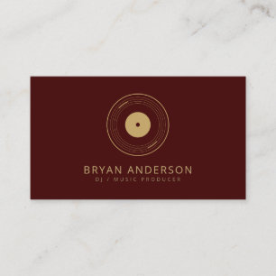 Luxe Gouden Vinylplaat DJ Producent Visitekaartje