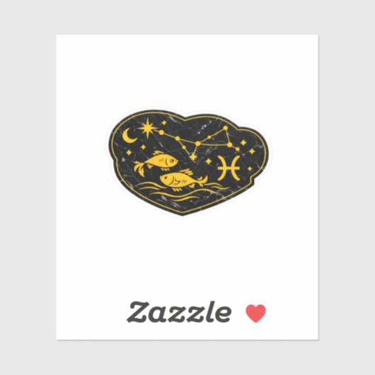 Luxe Gouden Vissen Sterrenbeeld Sticker (Vel)
