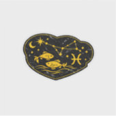 Luxe Gouden Vissen Sterrenbeeld Sticker (Voorkant)