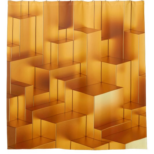 Luxe gouden vormen geometrisch naadloos patroon douchegordijn (Voorkant)