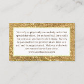 Luxe gouden vorst glitter modern meisje visitekaartje (Achterkant)