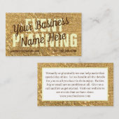 Luxe gouden vorst glitter modern meisje visitekaartje (Voorkant / Achterkant)